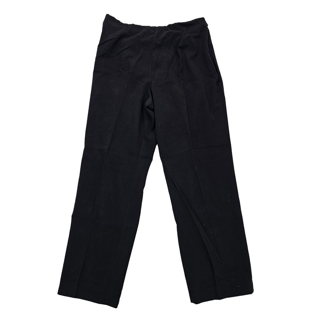 Coldwater Creek Pants High Rise Flat Front Side Zip Career Black Womens Size P14